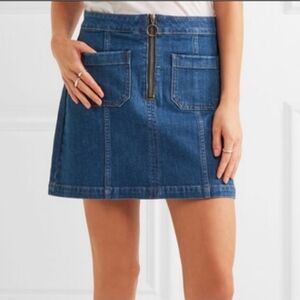 Madewell Blue Denim Mini Skirt with Front Zipper Size 25